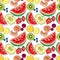 Juicy colorful fruit vector pattern,can be used as banner