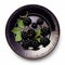 Juicy delicious blackcurrant lies on beautiful plate, Ai generated