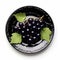 Juicy delicious blackcurrant lies on beautiful plate, Ai generated