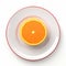 Juicy delicious orange lies on beautiful plate, Ai generated