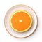 Juicy delicious orange lies on beautiful plate, Ai generated