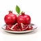 Juicy delicious pomegranate lies on beautiful plate, Ai generated