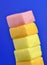 Juicy Fruit Chewy Sweets on Blue Background