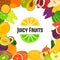 Juicy fruits background for web and mobile design