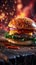 Juicy Gourmet Burger with Fresh Toppings. Generative ai
