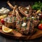 Juicy Greek lamb chops grilled to perfection. Roast rack of lamb or veal.