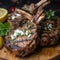 Juicy Greek lamb chops grilled to perfection. Roast rack of lamb or veal.