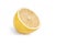 Juicy half of a lemon on a white background