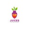 Juicy healthy fruit pressed purple beet fruit shape bottle juice logo