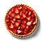 Juicy Indulgence: Mouthwatering Strawberry Pie Isolated on White Background - Generative AI