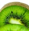 Juicy kiwi fruit sliced on white