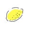 Juicy lemon on a white background. Contour abstract illustration. Vector