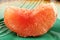 A juicy pink grapefruit sections.