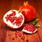 Juicy pomegranate open