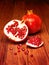 Juicy pomegranate open