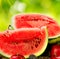 Juicy ripe organic watermelon closeup