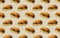 Juicy sandwich on a beige background pattern