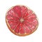 Juicy slice of grapefruit isolated on white background