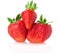 Juicy strawberries on white background