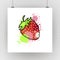 Juicy strawberry tasty berry creative approach. Vector