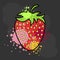 Juicy strawberry tasty berry creative approach. Vector