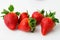 juicy sweet strawberies isolated on white