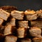 Juicy sweetness, Honey baklava. Traditional oriental dessert. Pieces of sweet puff pastry with walnuts. Food background