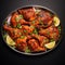 Juicy Tandoori Chicken Pieces on Platter