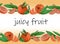 Juicy tangerines frame.watercolor orange fruits,slices and leaves for menu design,postcards