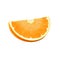 Juicy tasty orange slice without shadow.