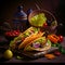 Juicy tuna and fresh veggies fill these delicious tacos in a mouth-watering AI generated photo