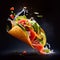 Juicy tuna and fresh veggies fill these delicious tacos in a mouth-watering AI generated photo
