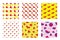 juicy water melon pattern on white and yellow background.