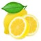 Juicy yellow lemons isolated on a white background