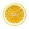 Juicy yellow slice of lemon on a white background isolated.