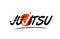 jujitsu word text logo icon with red circle design