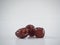 Jujube candied dry fruit on a white background