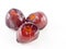 Jujube welding fruit on white background, Chinese date, monkey apple boiled with syrup.