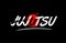 jujutsu word text logo icon with red circle design