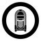 Jukebox Juke box automated retro music concept vintage playing device icon in circle round black color vector illustration flat