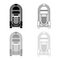 Jukebox Juke box automated retro music concept vintage playing device icon outline set black grey color vector illustration flat