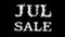 Jul Sale cloud text effect black isolated background