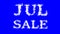 Jul Sale cloud text effect blue isolated background