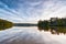 Julian Price Lake cloudy reflections in North Carolina