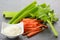 Julienne carrots with diced celery