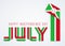 July 1, Independence Day of Burundi congratulatory design with burundian flag elements. Vector illustration