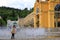 July 12 2020 Marianske Lazne/Marienbad / Czech Republic: the Main colonnade with Singing fountain - small west Bohemian spa town