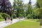July 13 2020 Marianske Lazne/Marienbad / Czech Republic: beautiful park in Marienbad during the summertime
