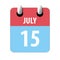 july 15th. Day 15 of month,Simple calendar icon on white background. Planning. Time management. Set of calendar icons for web