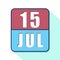 july 15th. Day 15 of month,Simple calendar icon on white background. Planning. Time management. Set of calendar icons for web